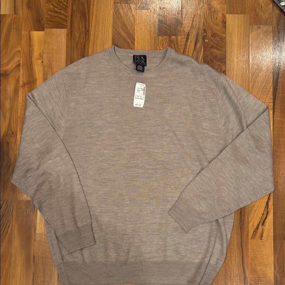 Jos. A. BANK men’s sweater large wool acrylic blend heathered tan winter